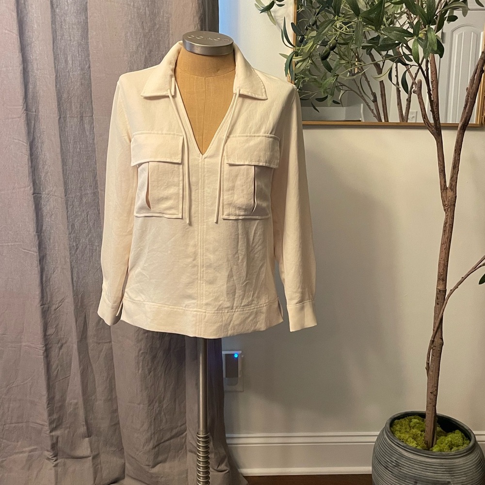 REISS ‘Fleur’ Cream Utility Blouse | Size 0 | Retail $2XX | Excellent Condition - Picture 4 of 8
